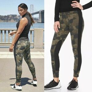 Athleta • Essex Camo Hybrid Tight legging pant green black hiking outdoor active